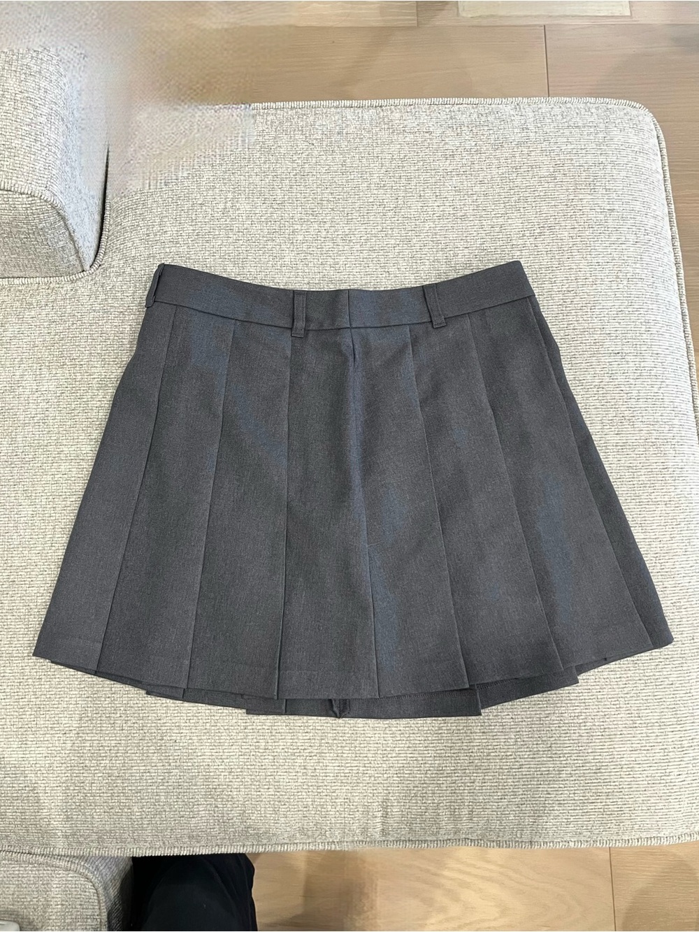 GU Japan Exclusive Dark Grey Pleated Mini Skirt
